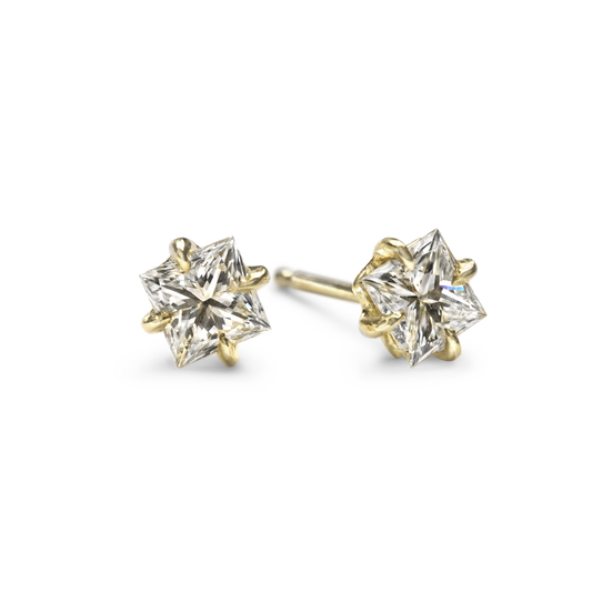 14K Yellow Gold Princess Studs